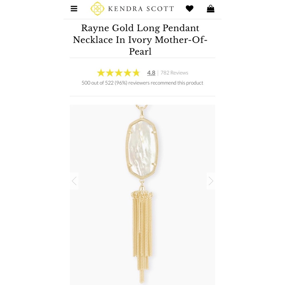NEW Kendra Scott Rayne Gold Long Pendant Necklace